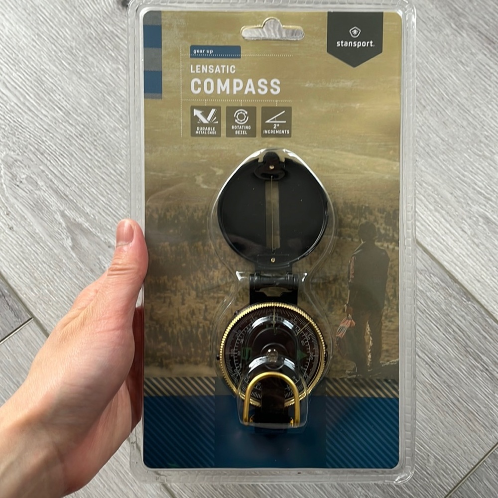 Brand New Lensatic Metal Compass for Travel, Hiking, Camping, Outdoors